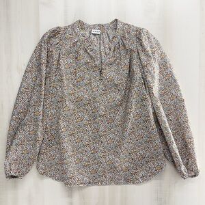 APOF x tuckernuck floral peasant cotton floral printed blouse boho casual L